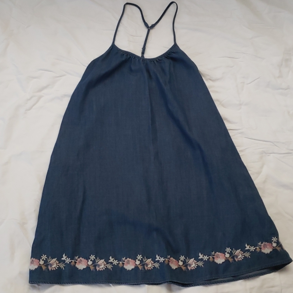 Simple embroidered floral dress